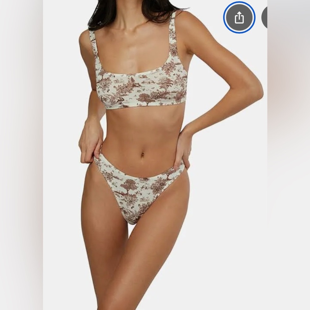 WeWoreWhat Cream and Brown Bikini Set